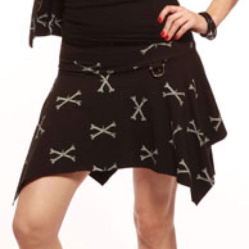 LIP SERVICE Dem Bones Kick Ass Skirt GOTH PUNK EUC RARE